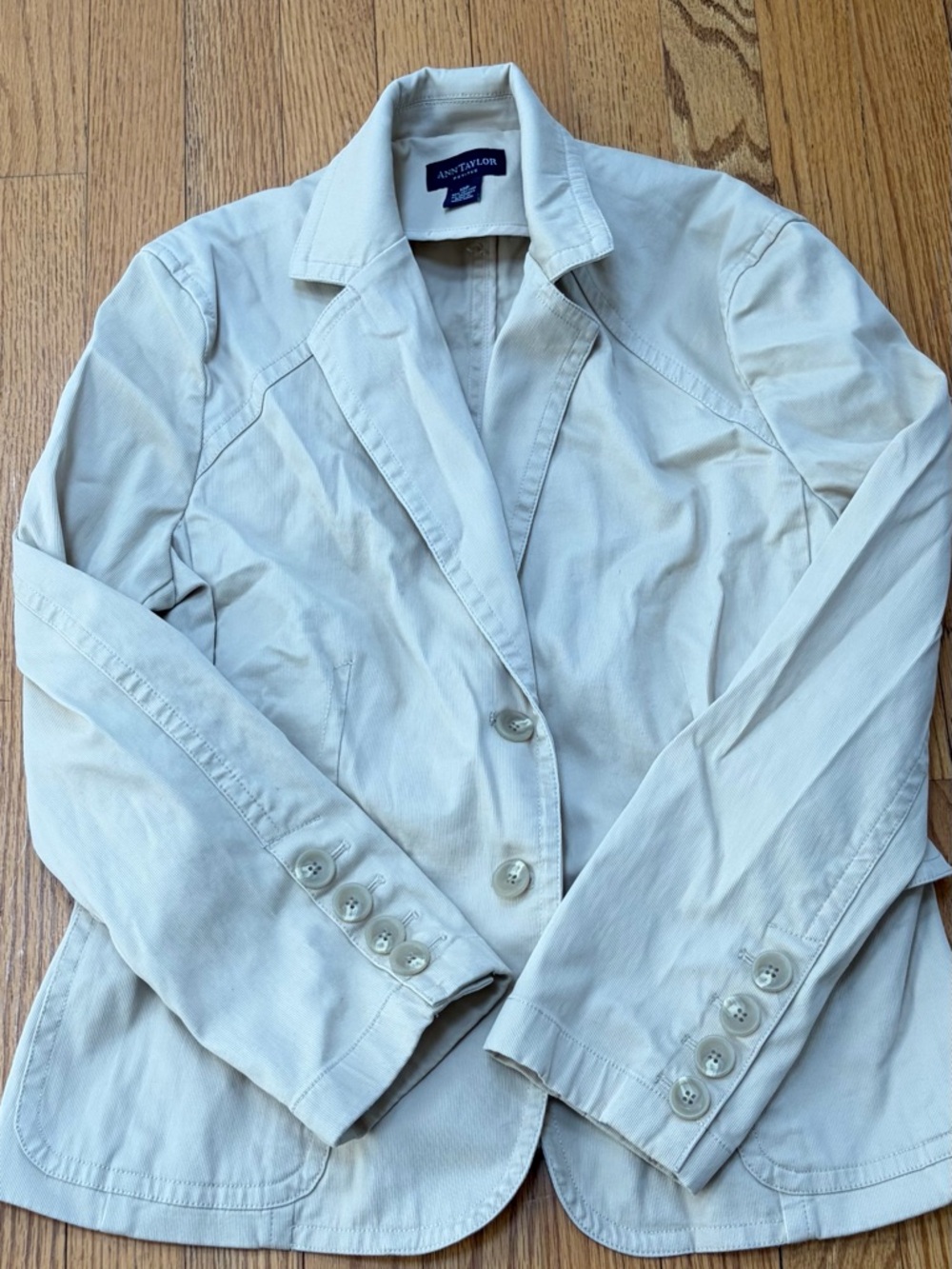 Ann Taylor Light Tan Cotton-Blend Blazer